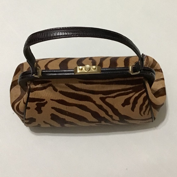 SOLD ⭐️ANN TAYLOR Animal Print Doctor Style Bag - Picture 3 of 11